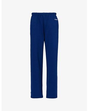 Lounge Underwear Varsity Elasticated-Waist Cotton-Jersey Jogging Bottoms - Blue