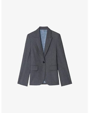 Zadig & Voltaire Vavy Rhinestone-Embellished Stretch-Woven Blazer - Blue