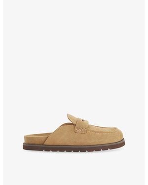 Dune Goldens Suede Mule Loafers - Brown