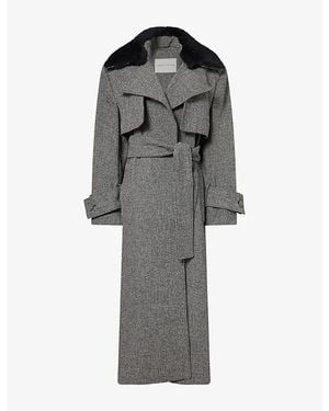 Camilla & Marc Cinder Belted Wool-Blend Coat - Gray