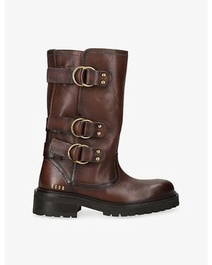 Golden Goose Kurt Buckle Leather Biker Boots - Brown