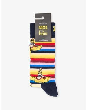 Happy Socks Beatles All On Board Cotton-Blend Socks - White