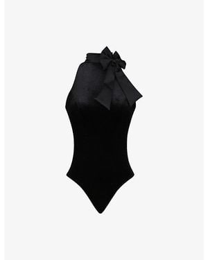 House Of Cb Blair Bodysuit With Optional Bow Xs (A-C Cup) - Black