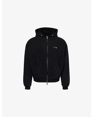 Cole Buxton Surf Embroidered-Logo Cotton Hoodie - Black