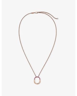 Tiffany & Co. Tiffany Lock Small 18Ct Rose- And 0.10Ct Sapphire Pendant Necklace - Multicolour