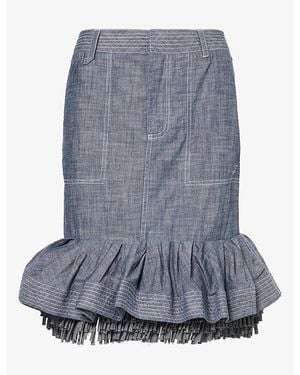 Jacquemus Cabana De-Nîmes Chambray Denim Skirt - Blue