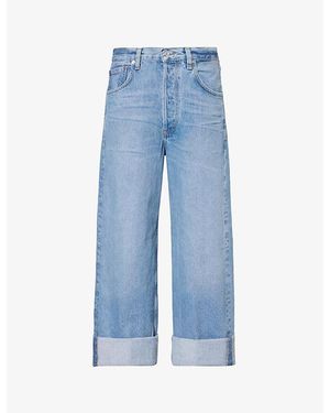 Citizens of Humanity Ayla Baggy Wide-Leg High-Rise Jeans - Blue