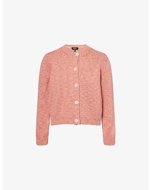 ME+EM Mouliné Bracelet Sleeve Cotton Cardigan - Pink