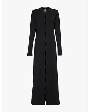 Telfar Infinity Henley Cut-Out Stretch-Cotton Maxi Dress - Black