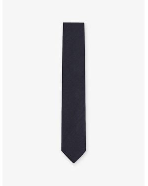 Reiss Ceremony Plain Silk-Blend Tie - Blue