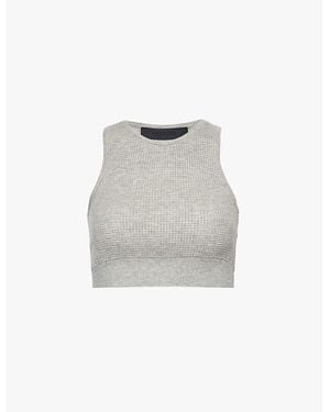 Fear Of God Waffle Sport Cropped Woven-Blend Top - Grey