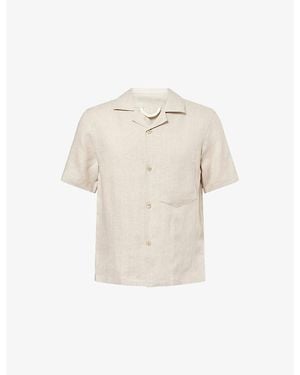Eleventy Relaxed-Fit Short-Sleeve Linen Shirt - Natural