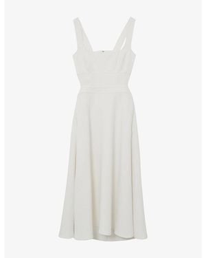 Reiss Dina Cut-Out Woven Midi Dress - White