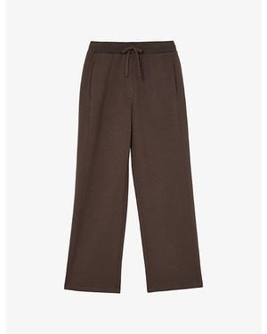 Reiss Laney Wide-Leg Jersey Jogging Bottoms - Brown