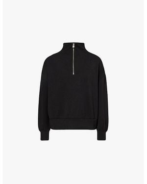 Varley Hawley Funnel-Neck Stretch-Woven Jersey Sweatshirt - Black