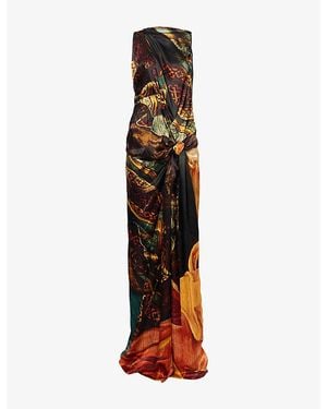 Dries Van Noten Daralyn Printed Silk Maxi Dress - Brown