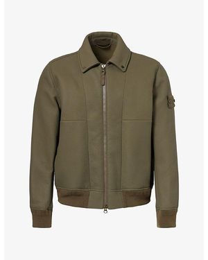 Stone Island Ghost Rubberised Leather Jacket - Green