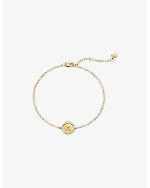 Monica Vinader Mini Initial X Stamp 14Ct Solid Chain Bracelet - Metallic