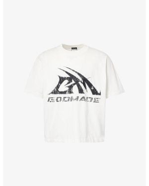 GODMADE Logo-Print Crew-Neck Cotton T-Shirt - White