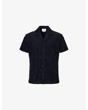 Raith Fausto Flocked Cotton-Blend Top - Blue