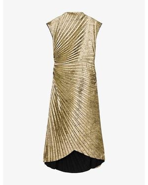 AllSaints Rayanna Pleated Woven Midi Dress - Natural