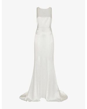 Whistles Lina Low-Back Satin Wedding Dress - White