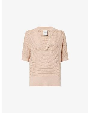 Varley Callie Open-Knit Cotton Top - Natural