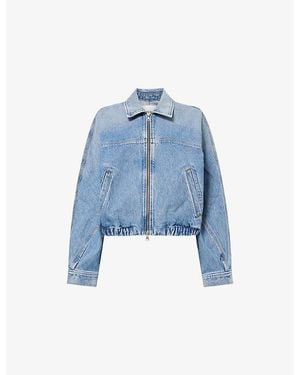 Agolde Dixon Cocoon Denim Bomber Jacket - Blue