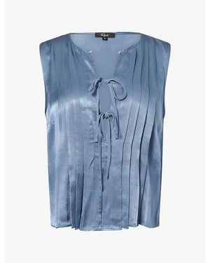 Rails Aja Pleated Satin Top - Blue