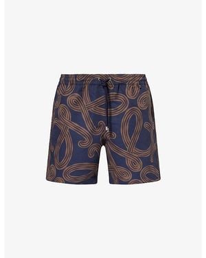 Loewe X Paula's Ibiza Anagram-Print Swim Shorts - Blue