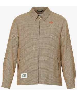 Lacoste Co Le Fleur* X Harrington Check-print Regular-fit Woven Jacket - Natural