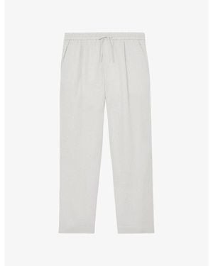 Reiss Barges Drawstring-Waist Linen Trousers - White