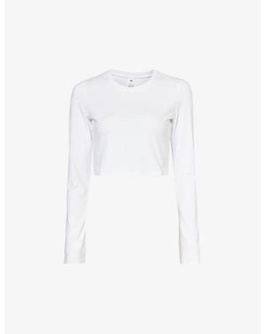 Alo Yoga Alosoft Cropped Stretch-Jersey Top - White