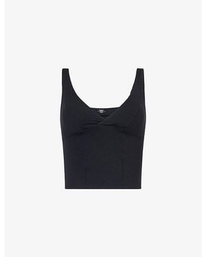 Cheap Monday Glacier V-Neck Stretch-Jersey Tank Top - Black