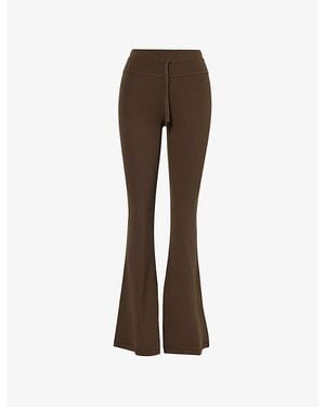 lululemon Groove High-Rise Flared Stretch-Rib Yoga Leggings - Brown