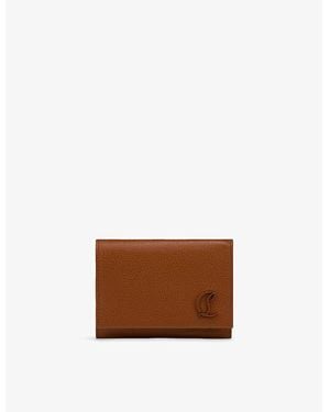 Christian Louboutin Mooncrest Compact Grained Leather Wallet - Brown