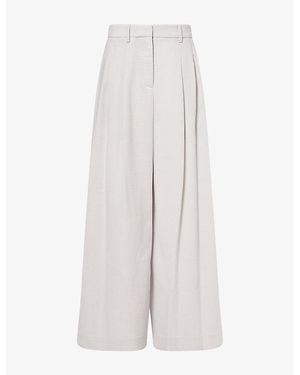 Twp Avery Wide-Leg Wool-Blend Pants - White