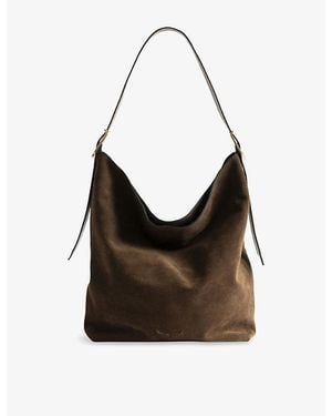 Zadig & Voltaire Jane Hobo Xl Suede Shoulder Bag - Black