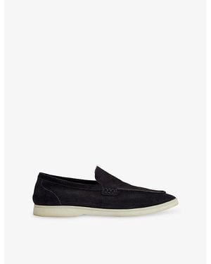 Reiss Slip-On Suede Loafers - Black