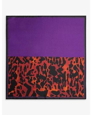 Dries Van Noten Graphic-Print Silk Scarf - Purple
