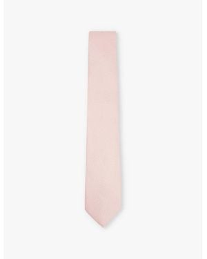 Reiss Ceremony Textured Woven Tie - White