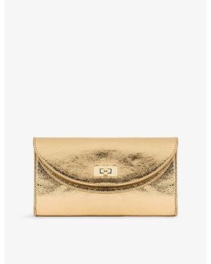 Sandro Mambo Metallic-Leather Clutch Bag
