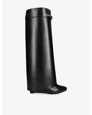 Givenchy Shark 95 Knee-High Leather Boots - Black
