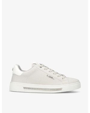 Carvela Kurt Geiger Diamond Logo-Embellished Faux-Leather Low-Top Sneakers - White