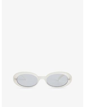 Le Specs Work It Oval-Frame Acetate Sunglasses - White