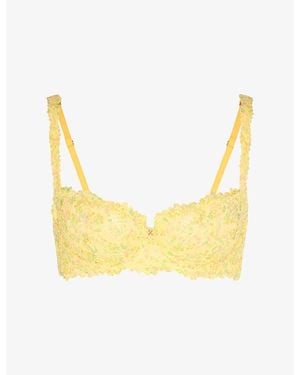 Savage x Fenty Romantic Corded Lace Unlined Balconette Bra - Yellow