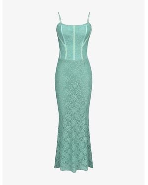 House Of Cb Antonina Corset Lace Maxi Dress - Green