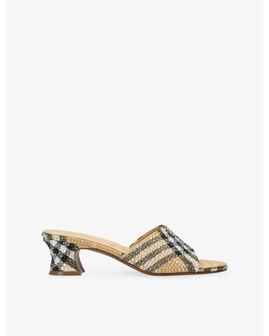Burberry Rhinestone 45 Check Sloane Mules - Metallic