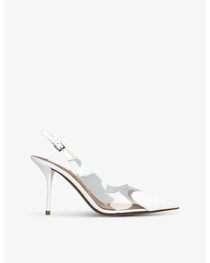Alaïa Coeur 90 Heart-Shape Patent Leather Heeled Slingbacks - White