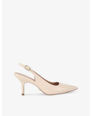 Carvela Kurt Geiger Spirit Slingback Patent Faux Leather Heels - White